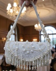 Exquisite Pearl Beaded Clutch Bag