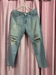 Madame Ripped Graphic Print Jeans