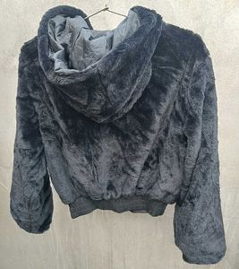 Black Faux Fur Cropped Jacket
