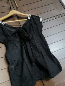 Vero Moda Black Short Sleeve Cotton Top
