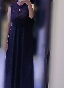 Chocolate Brown Shimmer Sleeveless Maxi Gown