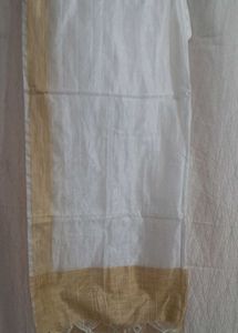 Elegant White &amp; Gold dupatta