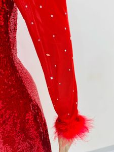 Sparkling Red Sequin Dress