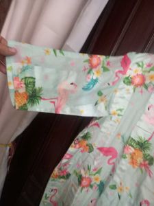 Light Blue Flamingo Print Kurta