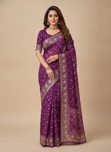 gota patti and sequence work Purple Bandhan