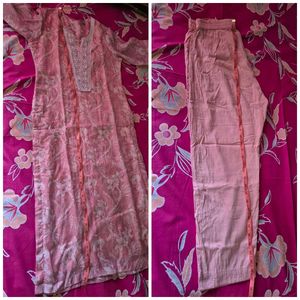 Pink Floral Kurta Set