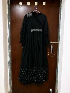 Elegant Black Embellished modest Gown