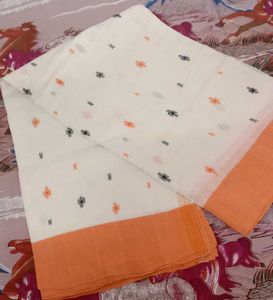 Elegant off White pure cotton Kolkata Saree with O