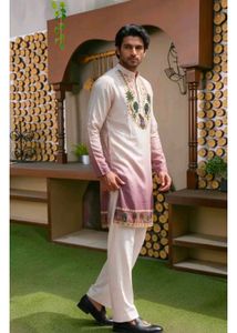Embellished Lotus Print Kurta