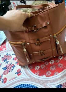 Unused Stylish Brown Tote bag with Tassels – Store