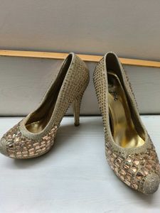 Party Wear Golden Heels