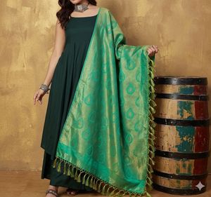 Elegant Green Banaras silk dupatta