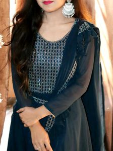 Stunning Teal Embellished Gown