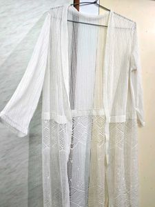 New White Sheer Long Shrug 🤍