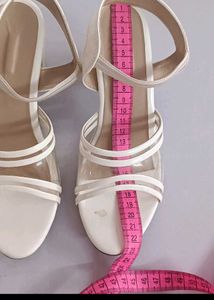 Chic White Transparent Strap Heels