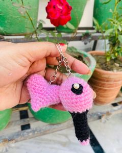 Handmade Crochet Heart &amp; Lightstick Keychain
