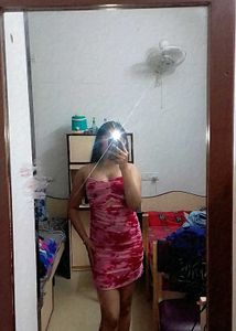 Pink & Red Tie-Dye Ruched Mini Dress