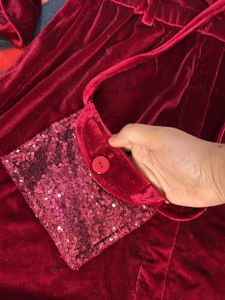 Velvet Dress with Matching Bag