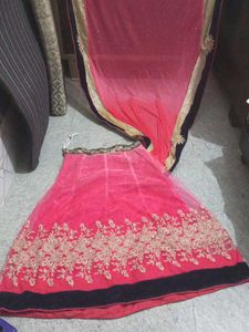 Pink Lehenga Choli with Golden Embroidery