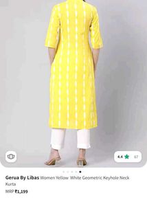 Libas- Yellow Kurta(Pure Cotton)