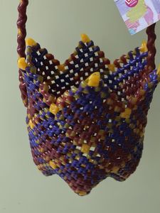 Handwoven Plastic Flower Basket