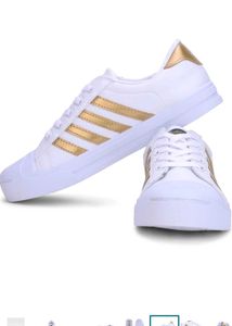 sparx Stylish White &amp; Gold Sneakers