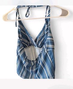 Chic Striped Halter Neck Top