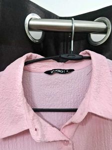 Pink Textured Shirt With Pockets 💗