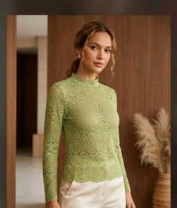Elegant Green Lace Top