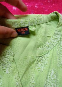 Light Green Chikankari शॉर्ट कुर्ती short Kurta
