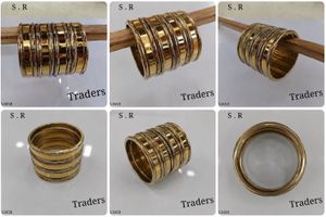 Elegant Gold Tone Bangle Set