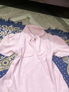 Chic Pink Bow Blouse
