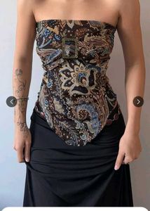 Savana Paisley Print Buckle Tube Top