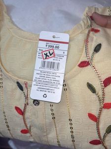 Elegant Cream Kurta with Sequins