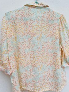 Crepe Fabric, Size-L ,off White With Delightful Print