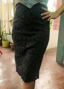 Floral Black Skirt