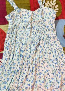 Chic Blue Floral Summer Dress