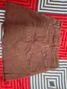 Y2k BROWN DENIM MINI SKIRT