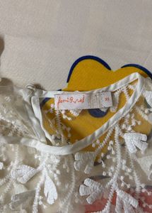 Sheer White 3D Embroidered Floral Top
