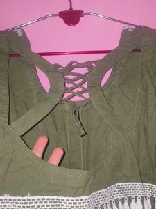 Elegant Green Kurta and pent with Lace Detailing