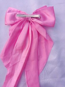 Satin Long Tail Hair Bow Clip