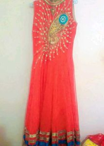 Stunning Red Ethnic gown with Intricate Embelli