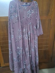 Purple Floral Kurtha Set
