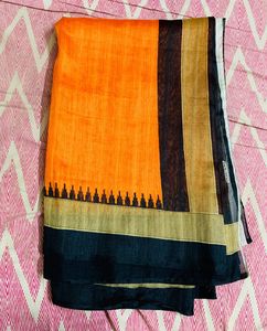 Orange Saree without blouse