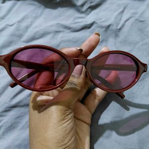 Maroon Oval Sunglasses