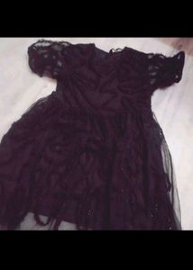 Black Lace Party Dress for Girls
