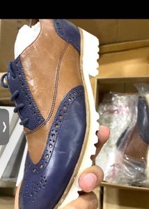 Unavera Rosch Wingtip Brogue Shoes Blue