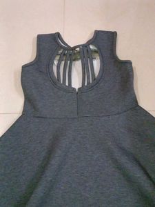 Chic Grey Sleeveless Fit and Flare Dress