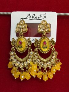 Elegant and Yellow & Gold Dangle Earrings