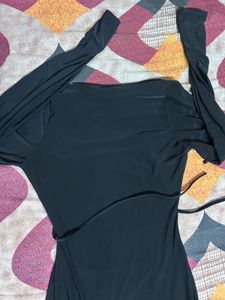 Chic Black Long Sleeve Cut-out Dress